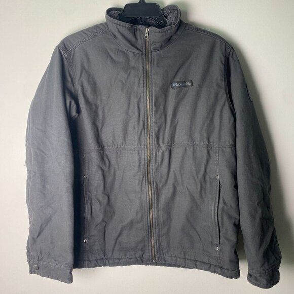 Columbia Mens Medium Weight Fleece Lined Canvas Jacket Gray Size Large - Picture 1 of 8